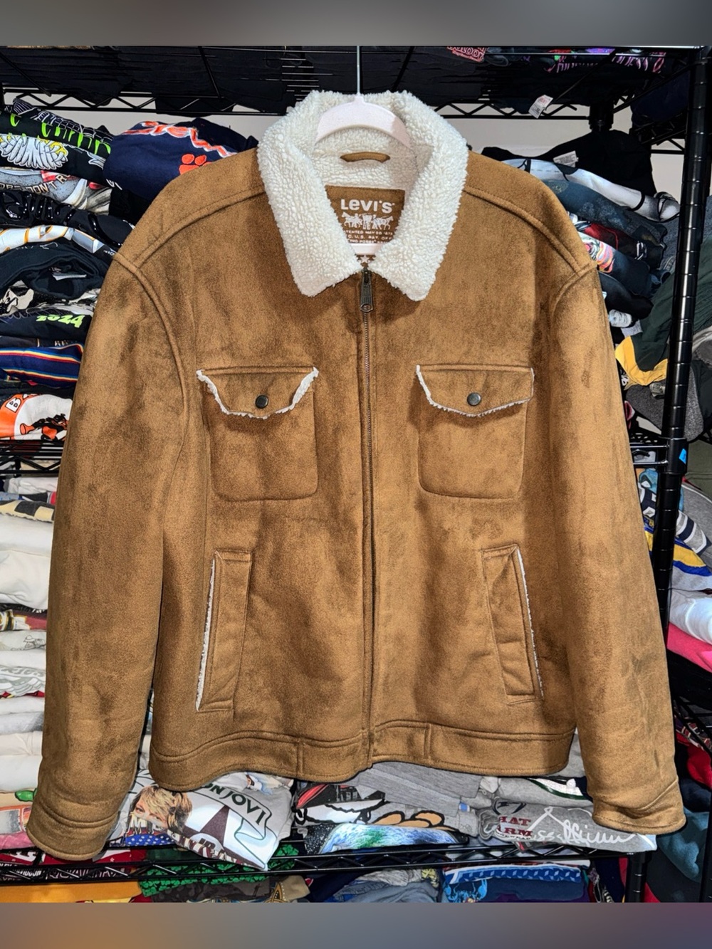 Y2K Levi’s Suade Sherpa Zip Up Jacket Size Xl